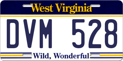 WV license plate DVM528