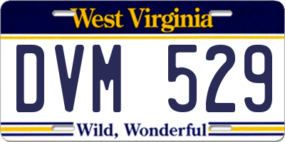WV license plate DVM529