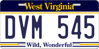 WV license plate DVM545
