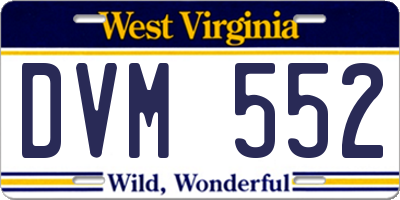WV license plate DVM552