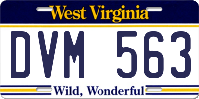 WV license plate DVM563