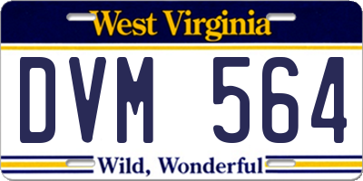 WV license plate DVM564
