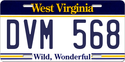 WV license plate DVM568