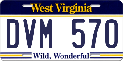 WV license plate DVM570