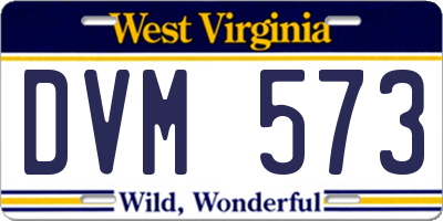 WV license plate DVM573