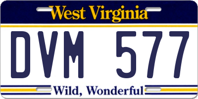 WV license plate DVM577
