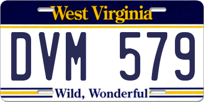 WV license plate DVM579