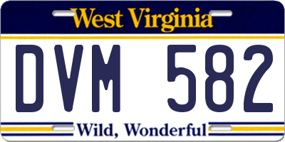 WV license plate DVM582