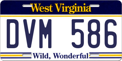 WV license plate DVM586