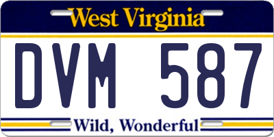 WV license plate DVM587