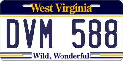 WV license plate DVM588