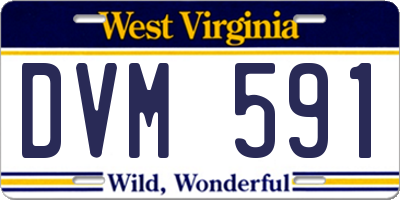 WV license plate DVM591