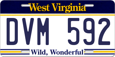 WV license plate DVM592