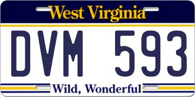 WV license plate DVM593