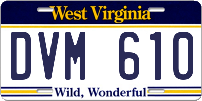 WV license plate DVM610