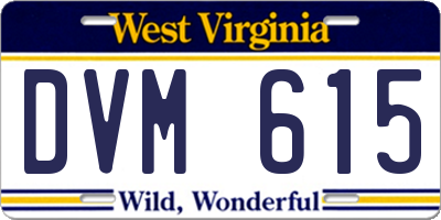 WV license plate DVM615