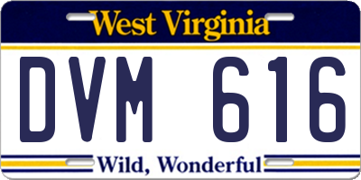 WV license plate DVM616