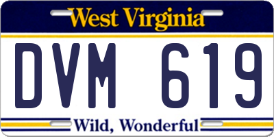 WV license plate DVM619