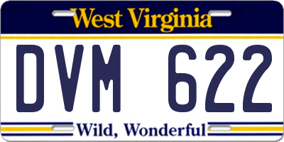 WV license plate DVM622