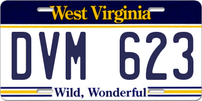 WV license plate DVM623