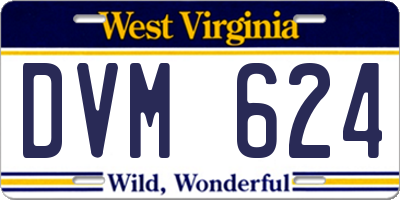 WV license plate DVM624