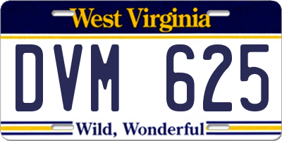 WV license plate DVM625