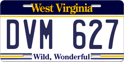 WV license plate DVM627