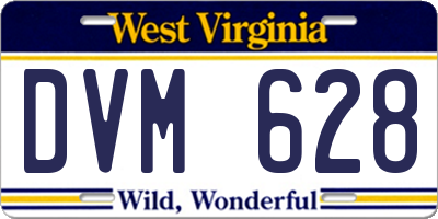 WV license plate DVM628