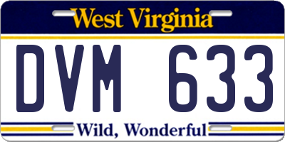 WV license plate DVM633