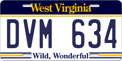 WV license plate DVM634