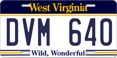 WV license plate DVM640