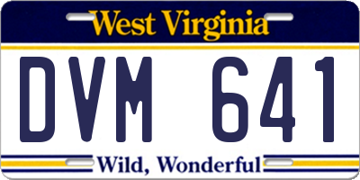 WV license plate DVM641