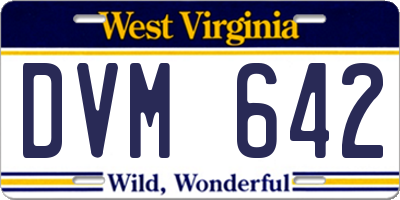 WV license plate DVM642