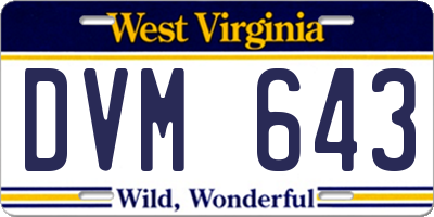 WV license plate DVM643