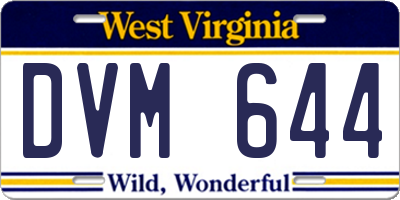 WV license plate DVM644