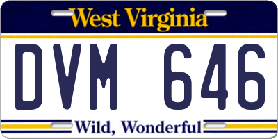 WV license plate DVM646