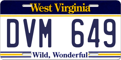 WV license plate DVM649
