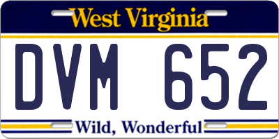 WV license plate DVM652