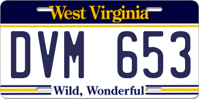 WV license plate DVM653
