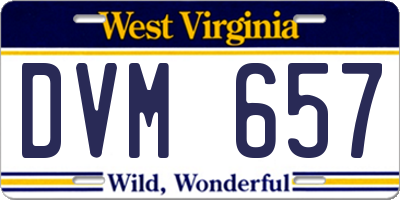 WV license plate DVM657