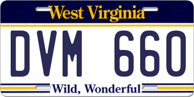 WV license plate DVM660