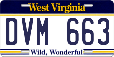 WV license plate DVM663