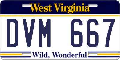 WV license plate DVM667