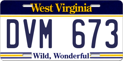 WV license plate DVM673