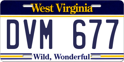 WV license plate DVM677