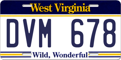 WV license plate DVM678