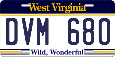 WV license plate DVM680