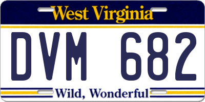 WV license plate DVM682