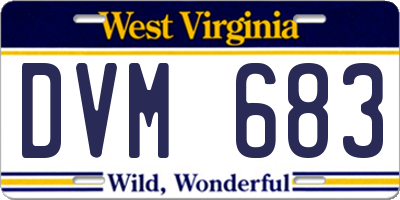 WV license plate DVM683
