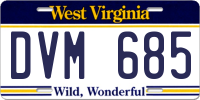 WV license plate DVM685